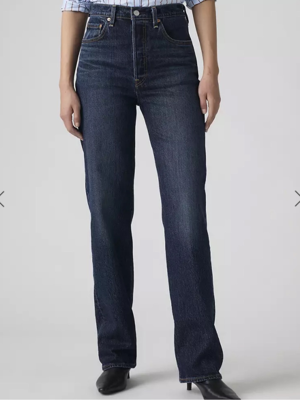 Levi’s Ribcage Straight Full Length. Dark Wash. 30 x 34.